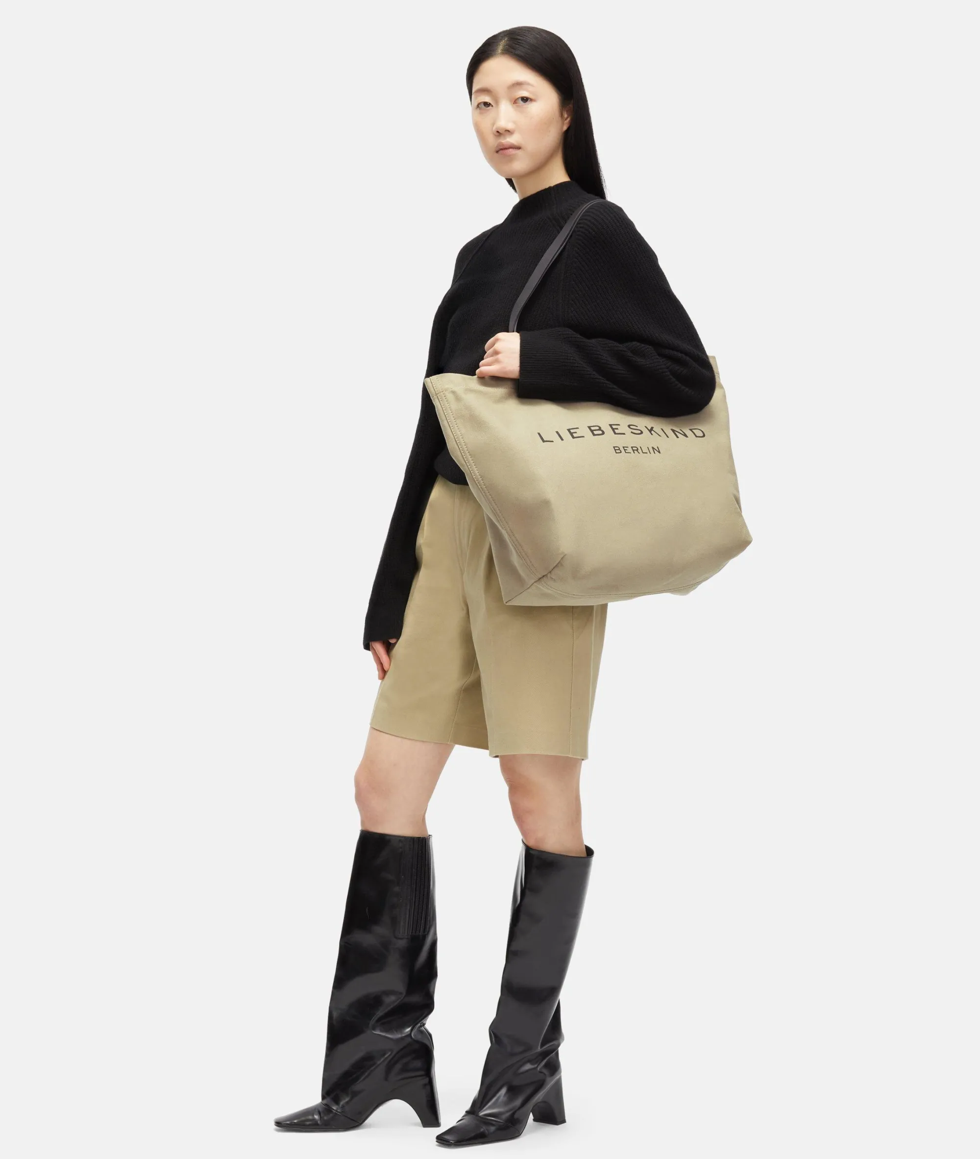 Outlet LIEBESKIND BERLIN Aurora Shopper Canvas sandstein