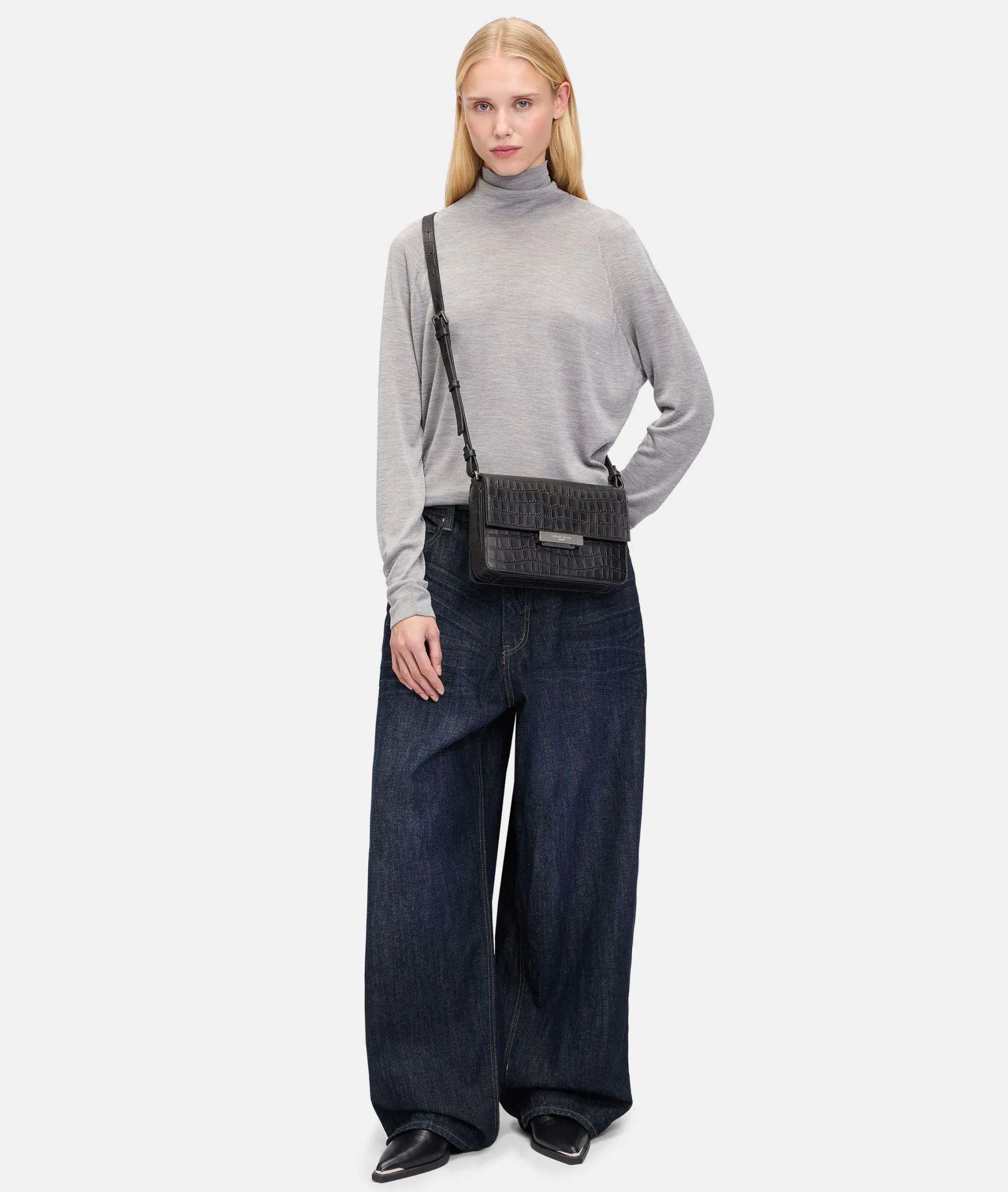 New LIEBESKIND BERLIN Kroko Alex Crossbody M schwarz