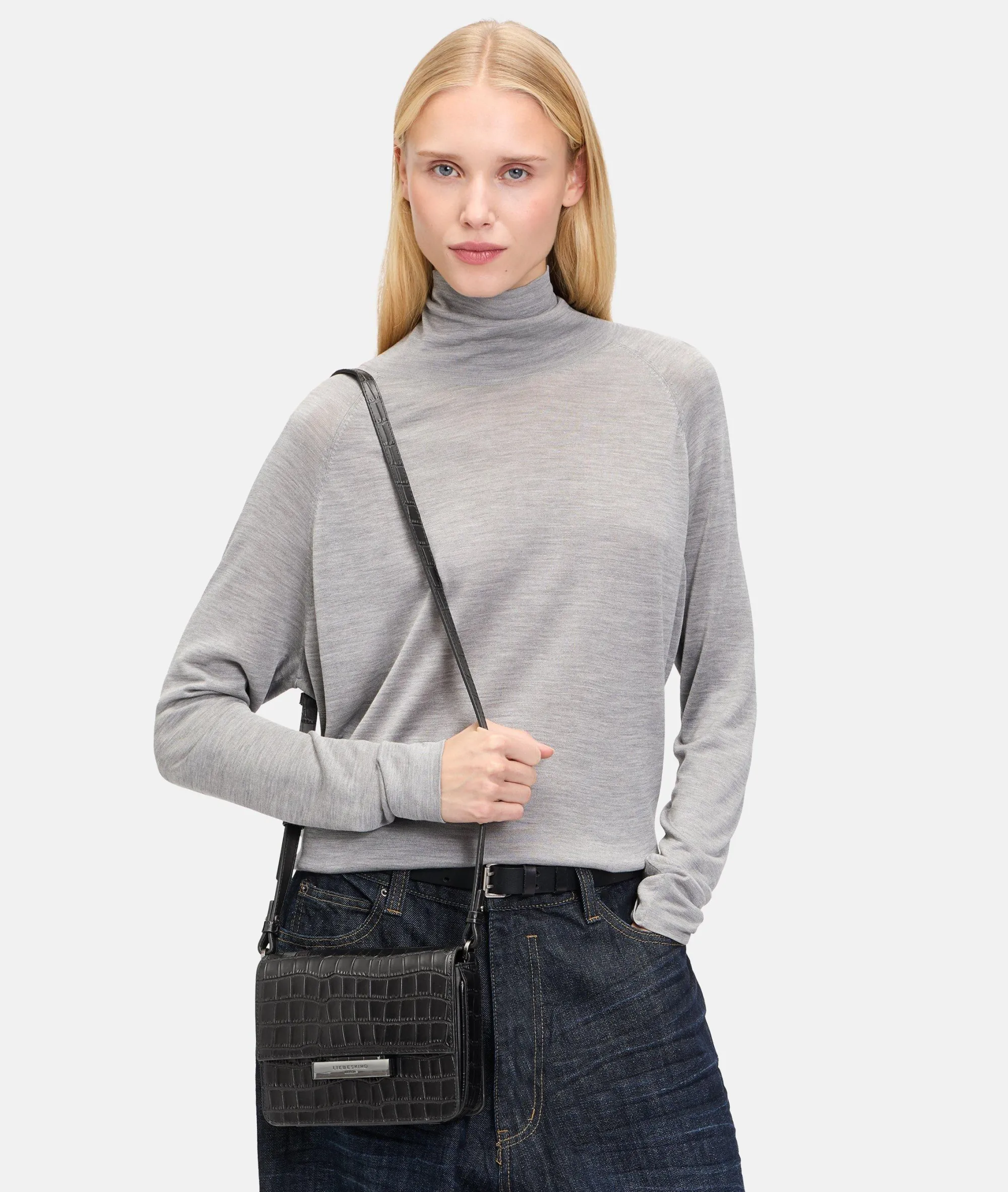 New LIEBESKIND BERLIN Kroko Alex Crossbody S schwarz