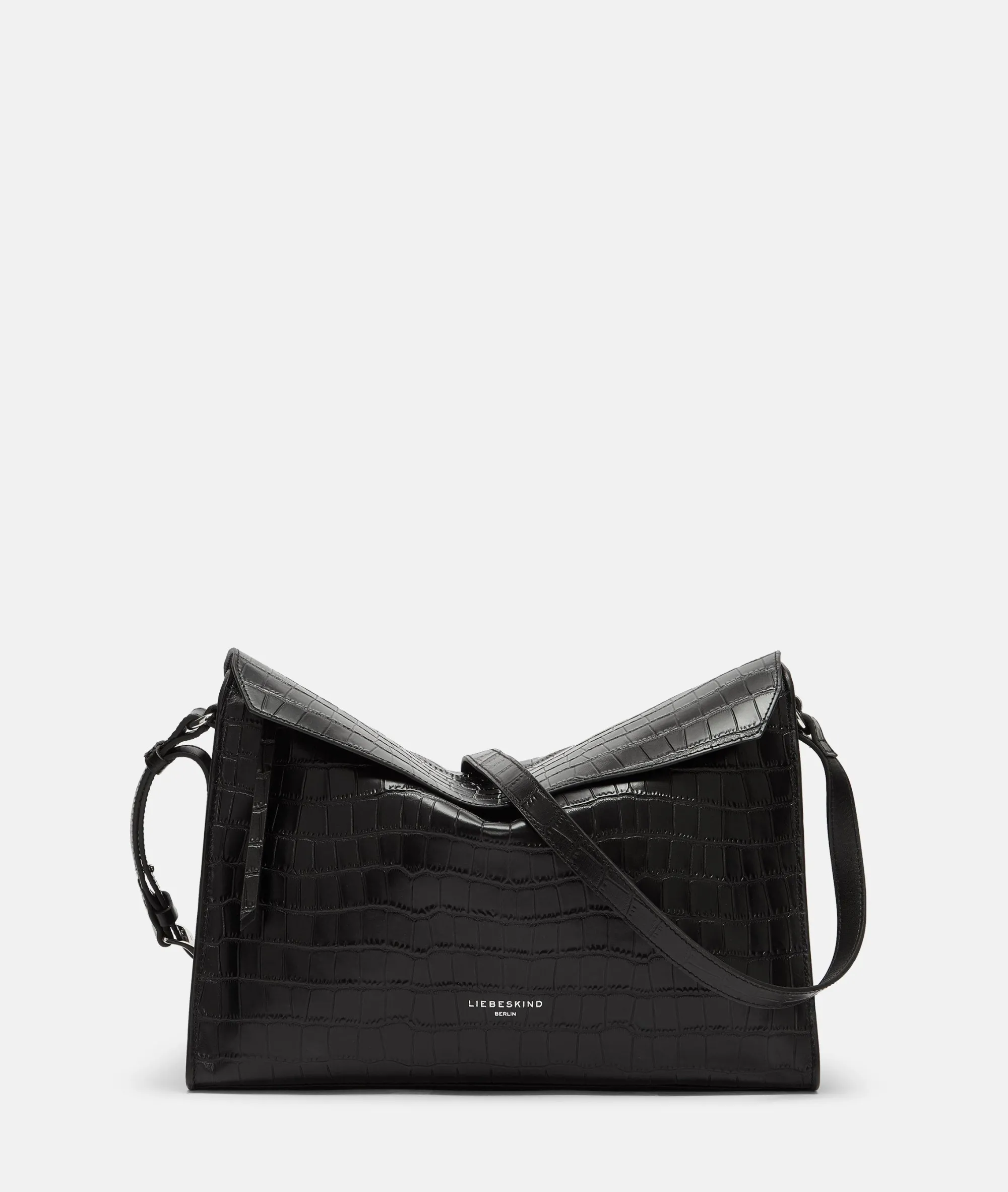 LIEBESKIND BERLIN Kroko Lora Shoulder-Bag M schwarz