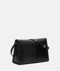 LIEBESKIND BERLIN Kroko Lora Shoulder-Bag M schwarz