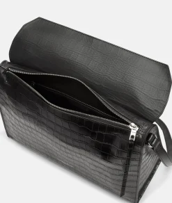 LIEBESKIND BERLIN Kroko Lora Shoulder-Bag M schwarz