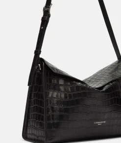 LIEBESKIND BERLIN Kroko Lora Shoulder-Bag M schwarz