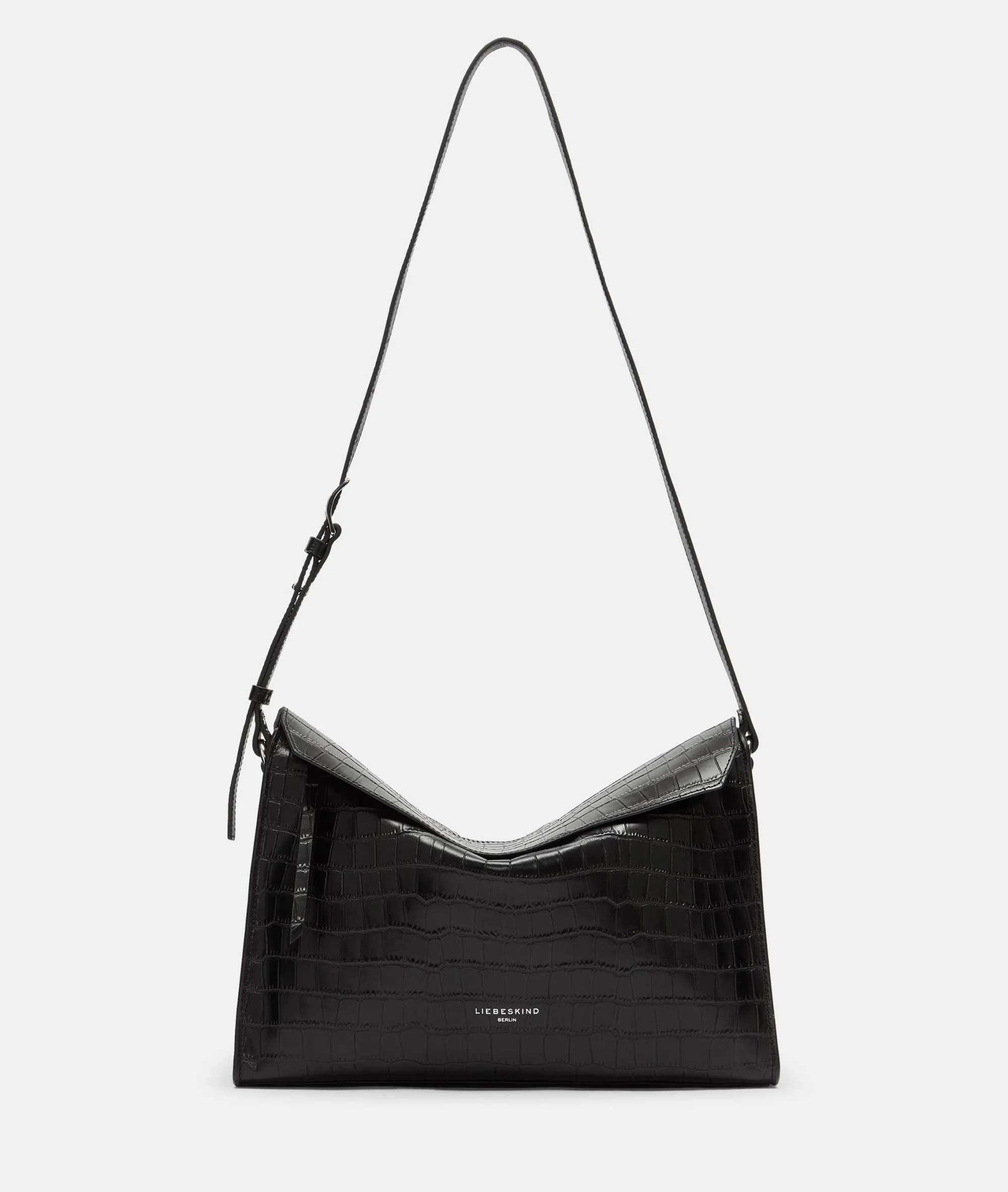 LIEBESKIND BERLIN Kroko Lora Shoulder-Bag M schwarz