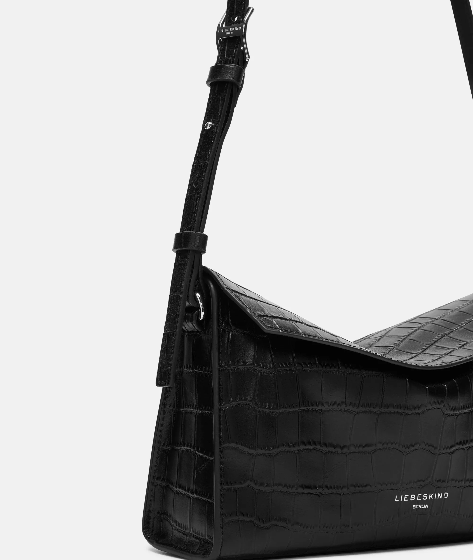 Hot LIEBESKIND BERLIN Kroko Lora Shoulder-Bag S schwarz
