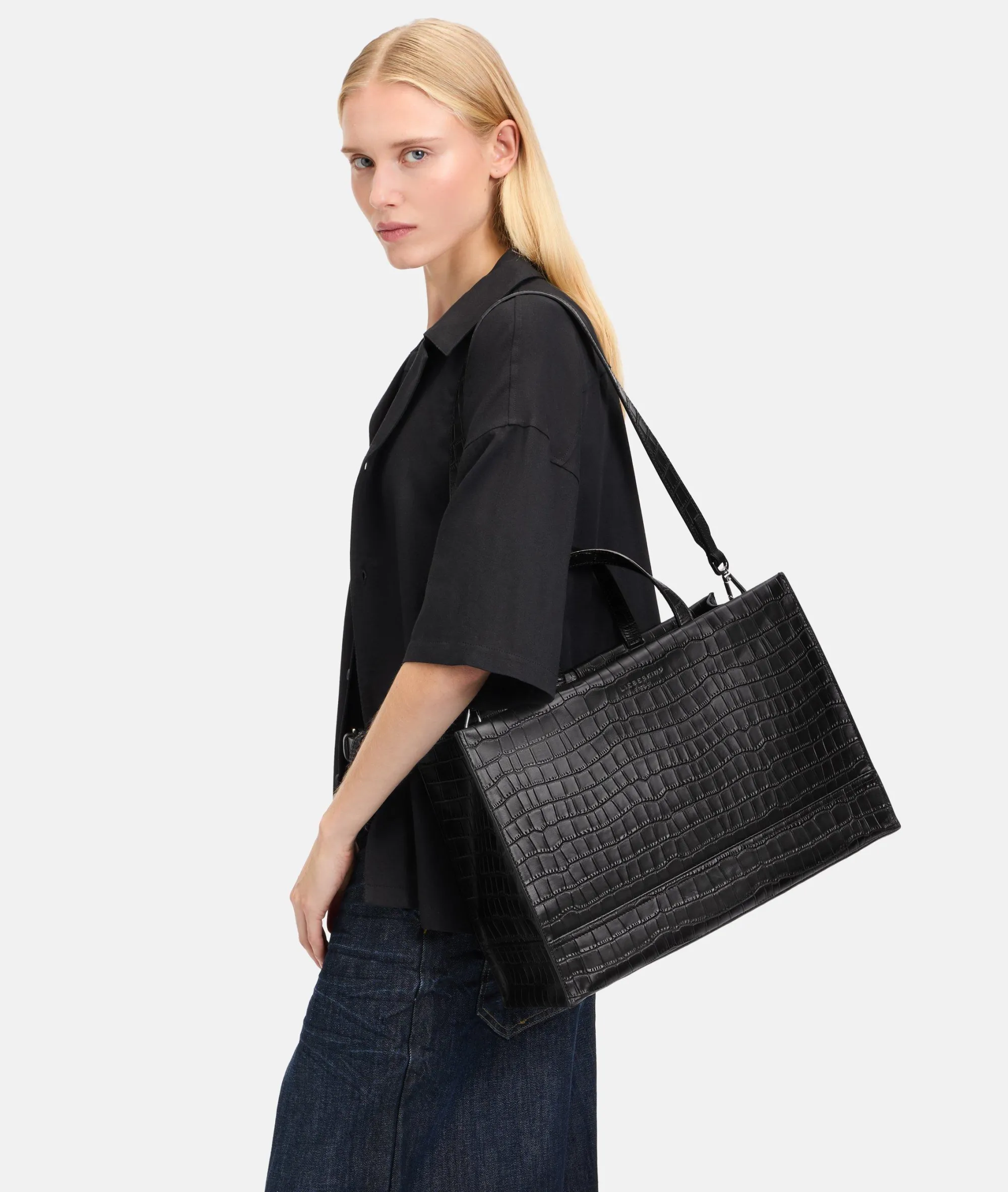 Best LIEBESKIND BERLIN Kroko Lou Satchel L schwarz