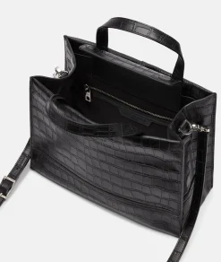Hot LIEBESKIND BERLIN Kroko Lou Satchel M schwarz