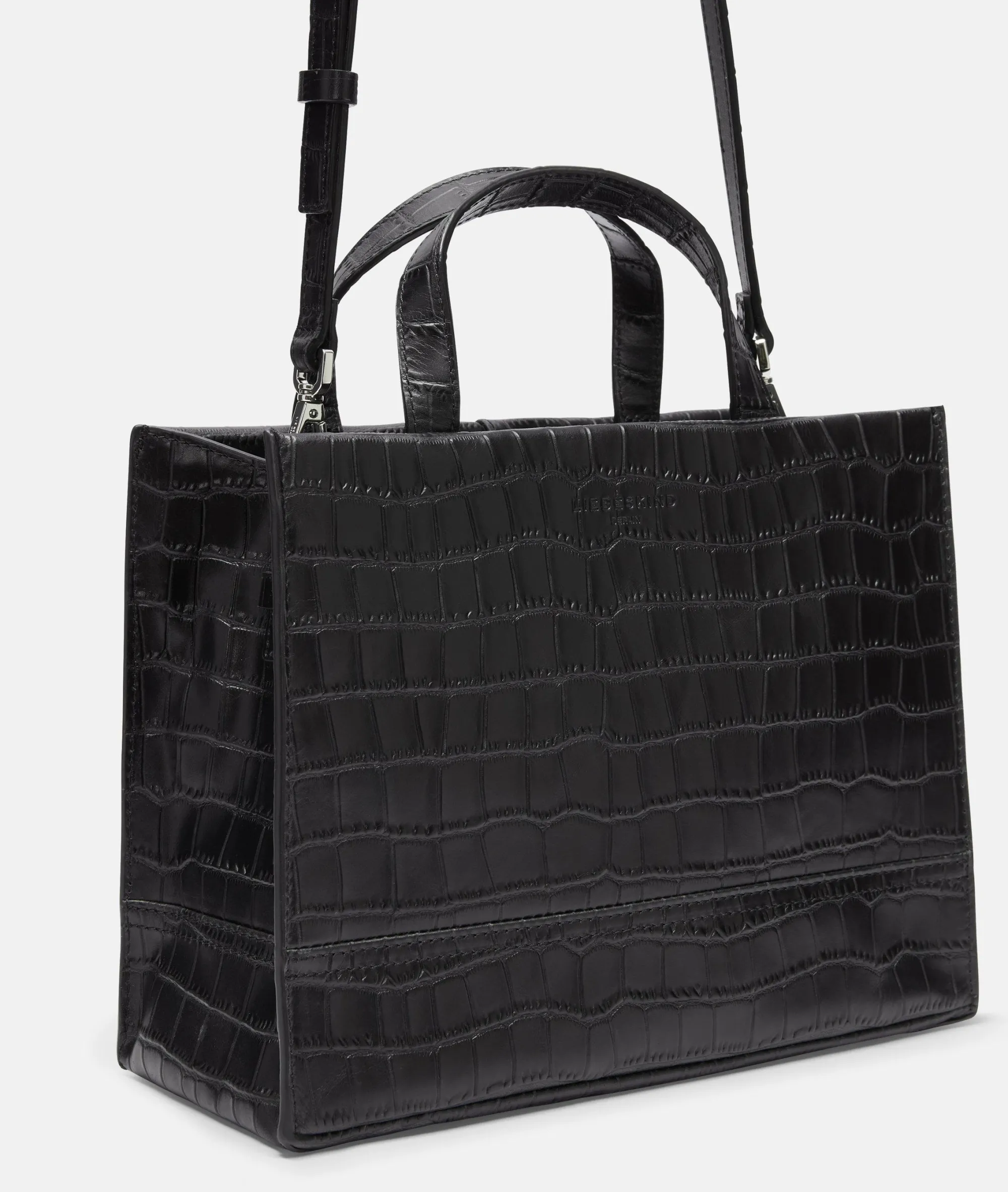 Hot LIEBESKIND BERLIN Kroko Lou Satchel M schwarz