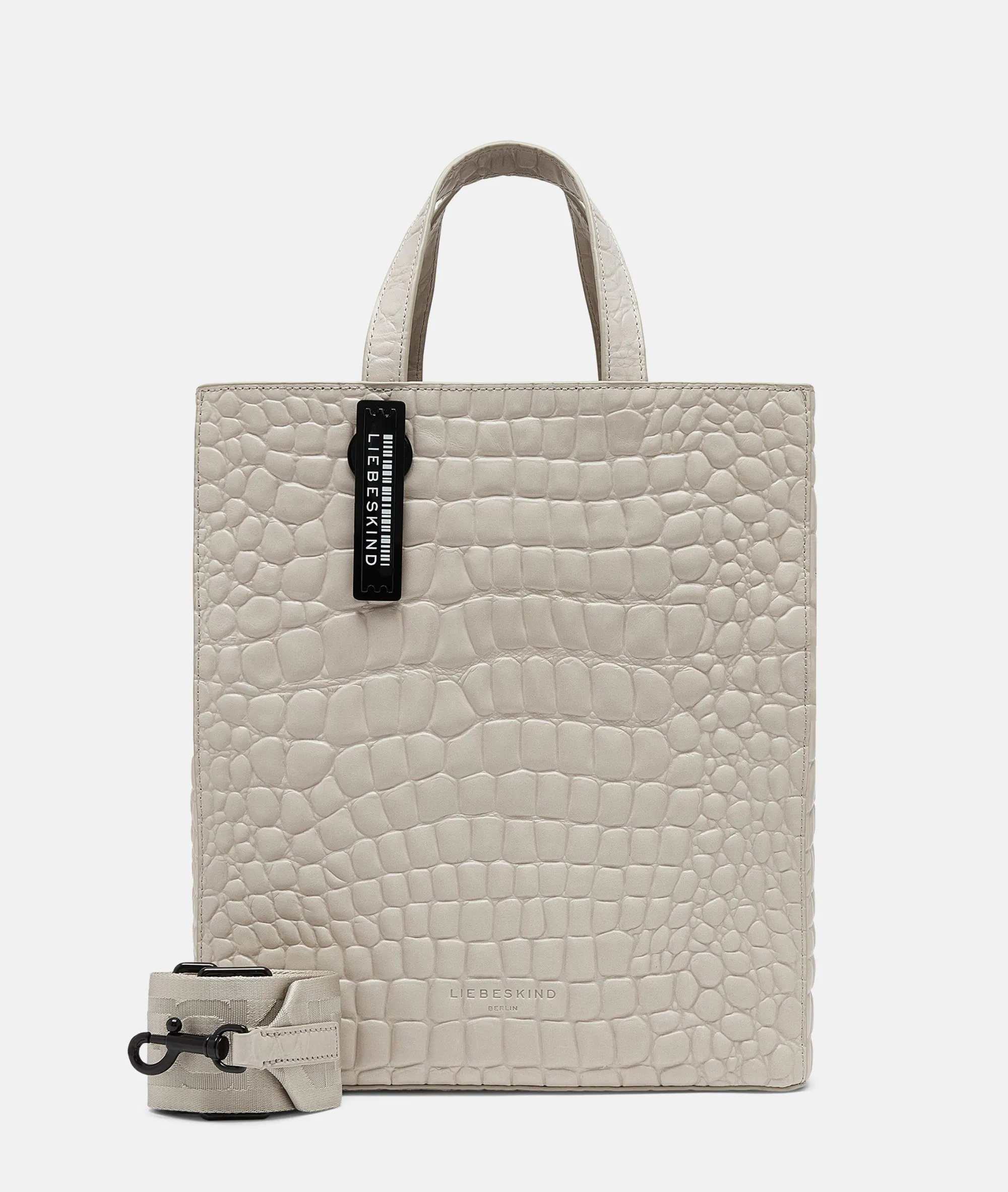 Clearance LIEBESKIND BERLIN Kroko Paper Bag Tote M creme