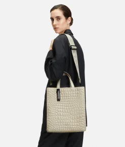 Clearance LIEBESKIND BERLIN  Kroko Paper Bag Tote M creme