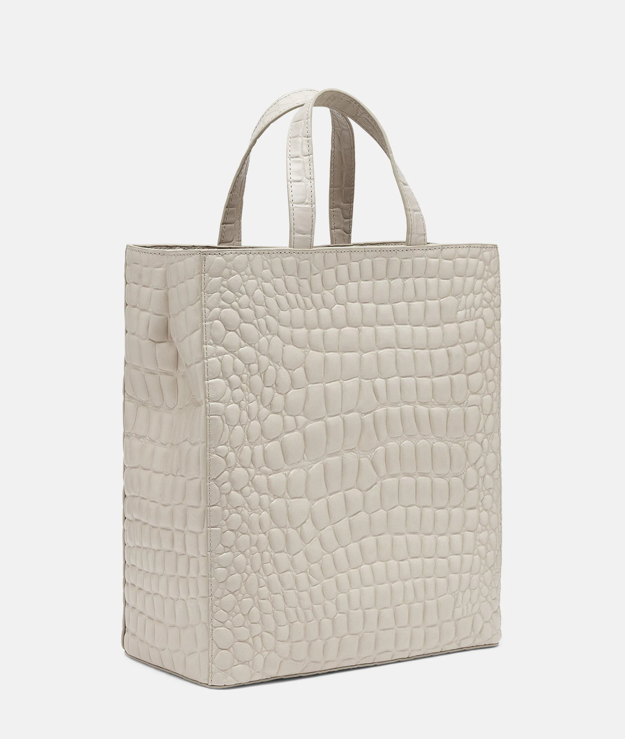 Clearance LIEBESKIND BERLIN Kroko Paper Bag Tote M creme