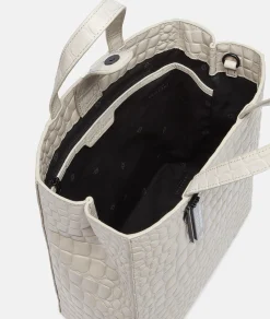 Clearance LIEBESKIND BERLIN Kroko Paper Bag Tote M creme