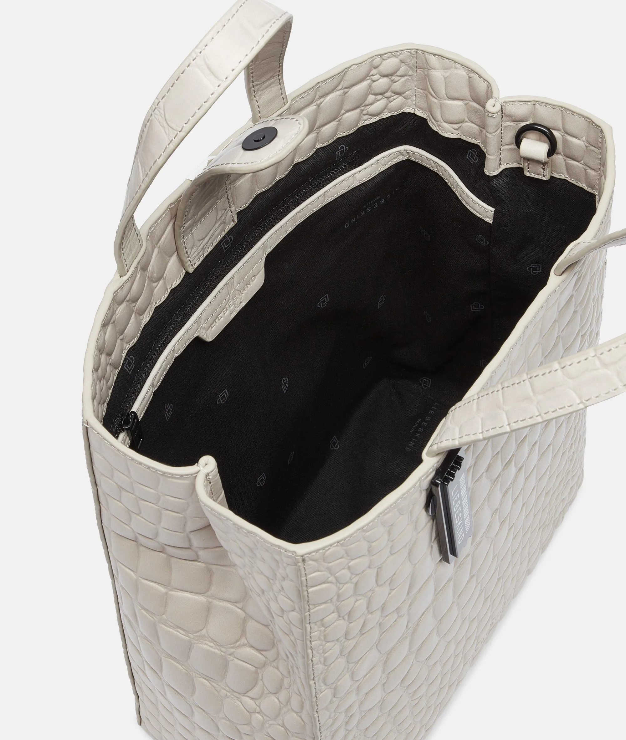 Clearance LIEBESKIND BERLIN Kroko Paper Bag Tote M creme