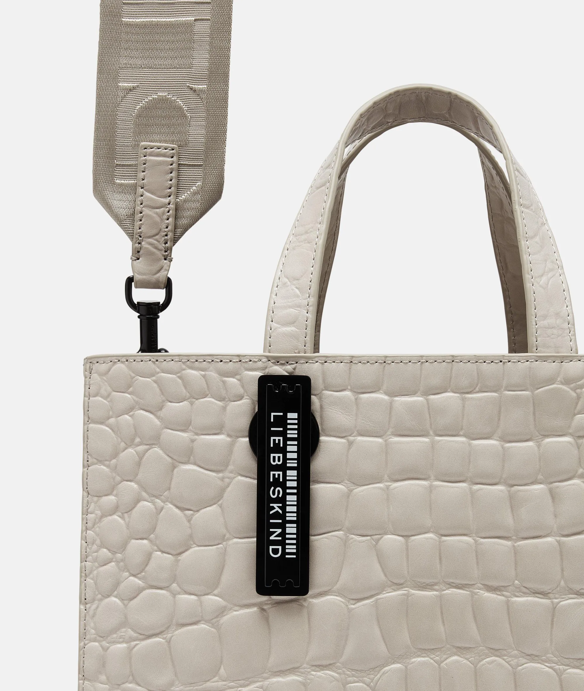 Clearance LIEBESKIND BERLIN Kroko Paper Bag Tote M creme