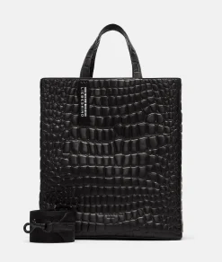 Outlet LIEBESKIND BERLIN Kroko Paper Bag Tote M schwarz