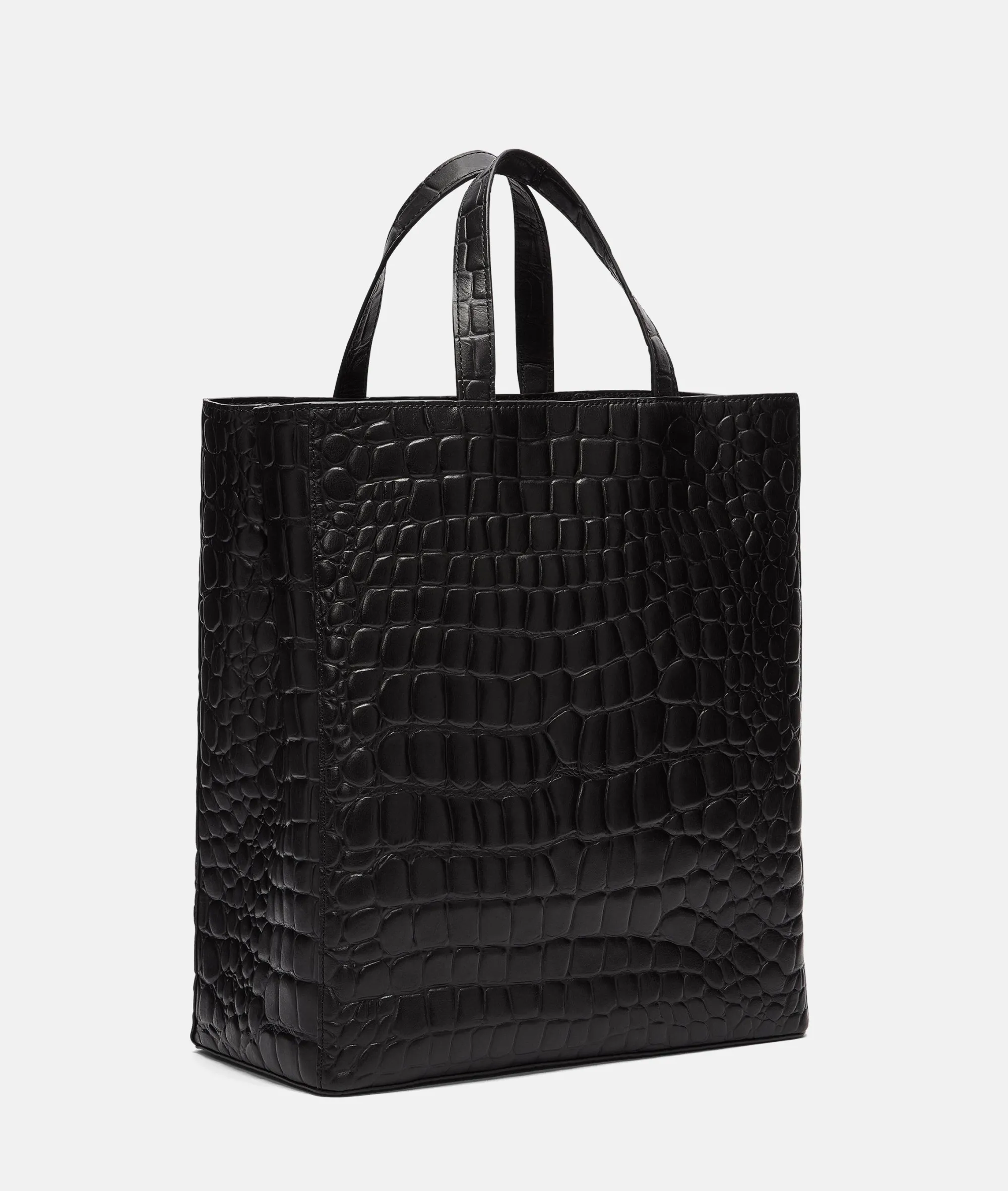 Outlet LIEBESKIND BERLIN Kroko Paper Bag Tote M schwarz