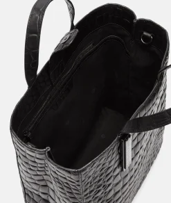 Outlet LIEBESKIND BERLIN Kroko Paper Bag Tote M schwarz