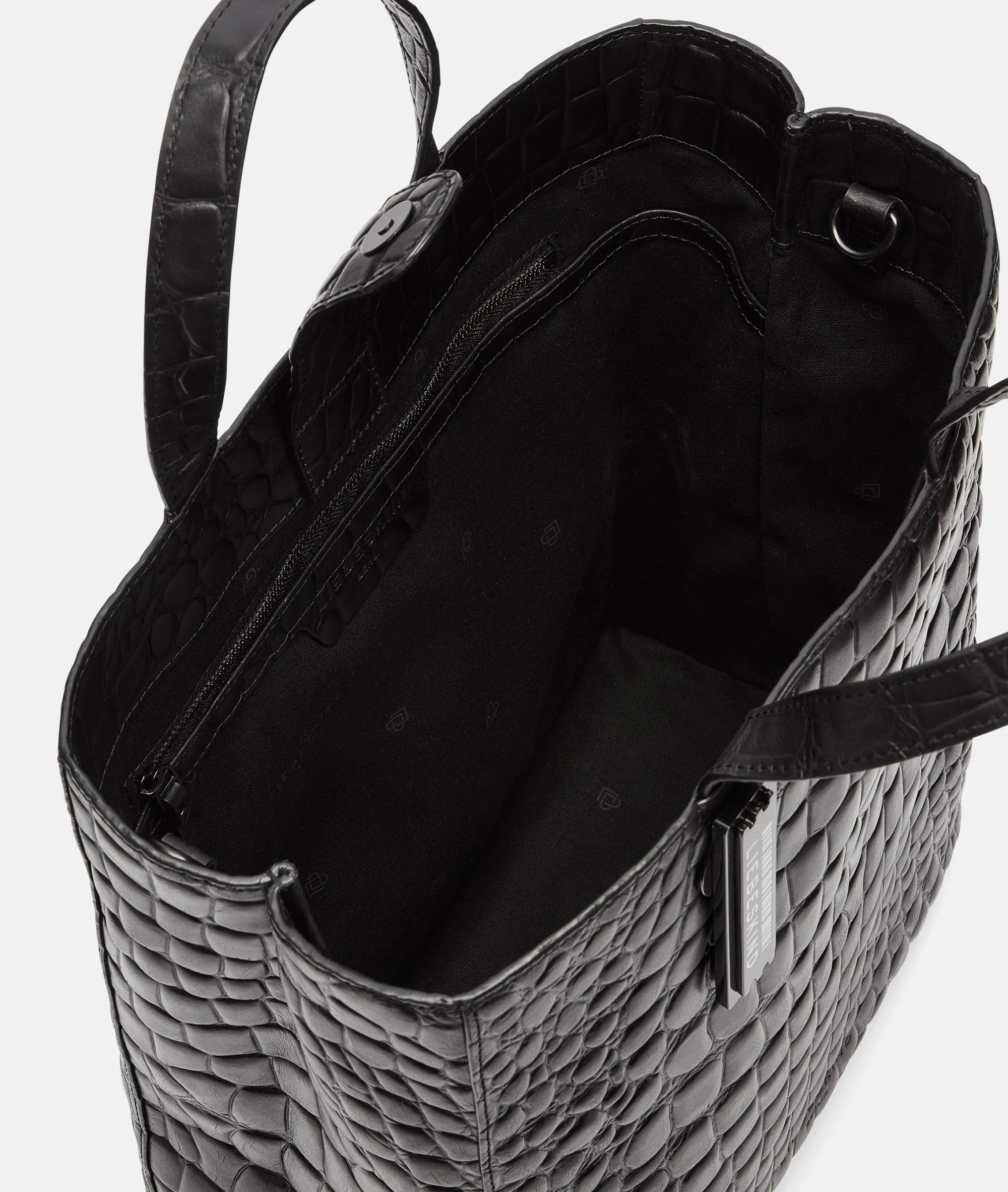 Outlet LIEBESKIND BERLIN Kroko Paper Bag Tote M schwarz