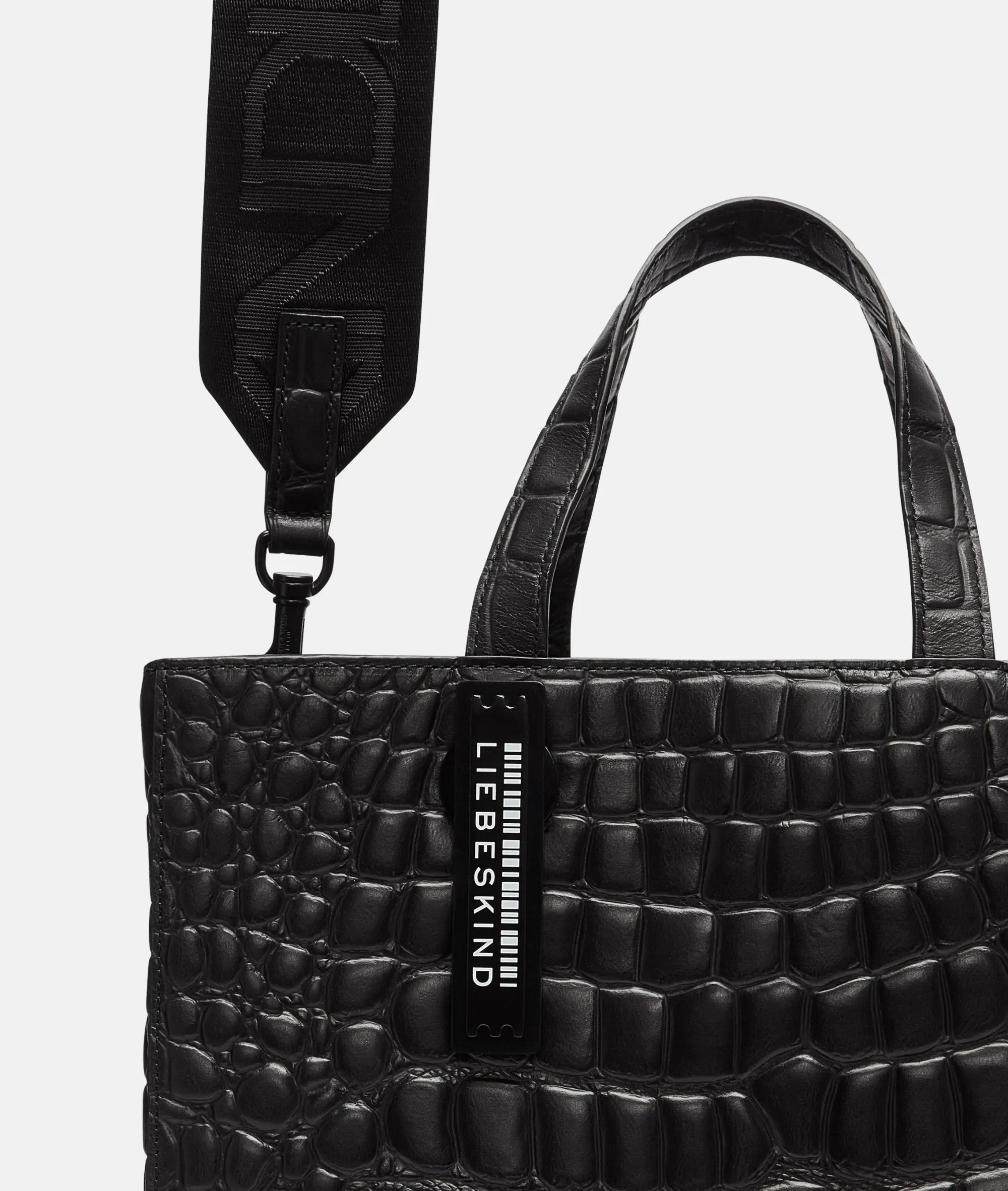Outlet LIEBESKIND BERLIN Kroko Paper Bag Tote M schwarz